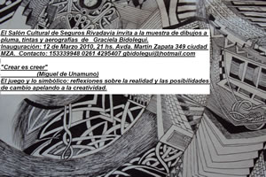Muestra ''Crear es Creer'' de dibujos, tintas y aerografías de Graciela Bidolegui