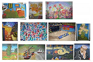 Niños y adolescentes pintaron inspirados por Van Gogh