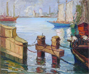 Llegó a Neuquén el color boquense de los óleos de Quinquela Martín