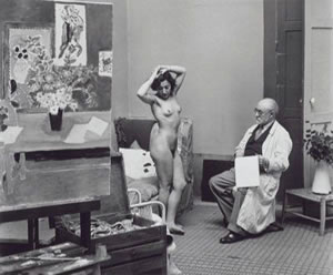 Henri Matisse and his model, de  Brassai