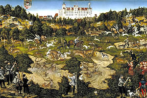 Cacería en el Castillo de Tourgau, de Lucas  Cranach