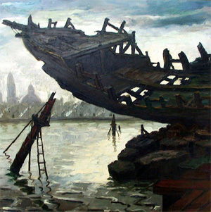 Cementerio de barcos , de Benito Quinquela Martín