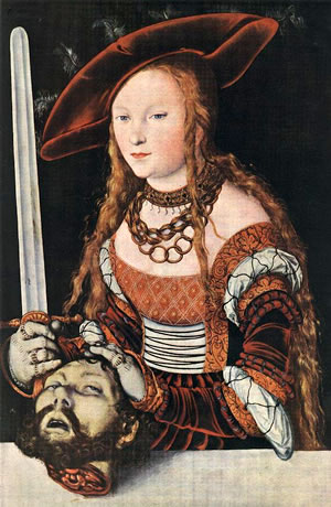 Judith con la cabeza de Holofernes, de Lucas  Cranach