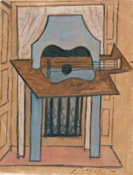 Naturaleza muerta con guitarra, de Pablo Picasso
